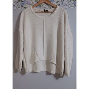 Free For All XL Cream Knit Lagenlook Minimalist Casual Occasion Lounge Sweater
